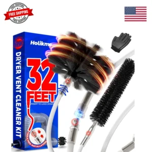 32 Feet Dryer Vent Cleaner Kit, Upgrade Flexible Lint Brush with Drill Attach...