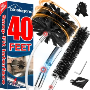 Sealegend 40Ft Dryer Vent Cleaner Kit Flexible Lint Remover Brush Set