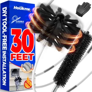 Dryer Vent Cleaning Kit Flexible Lint Brush with Drill Attachment 30 Feet